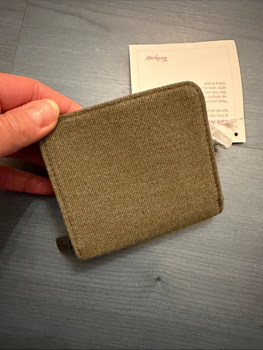thirty-one Olive Green Compact Canvas Wallet with ID Window